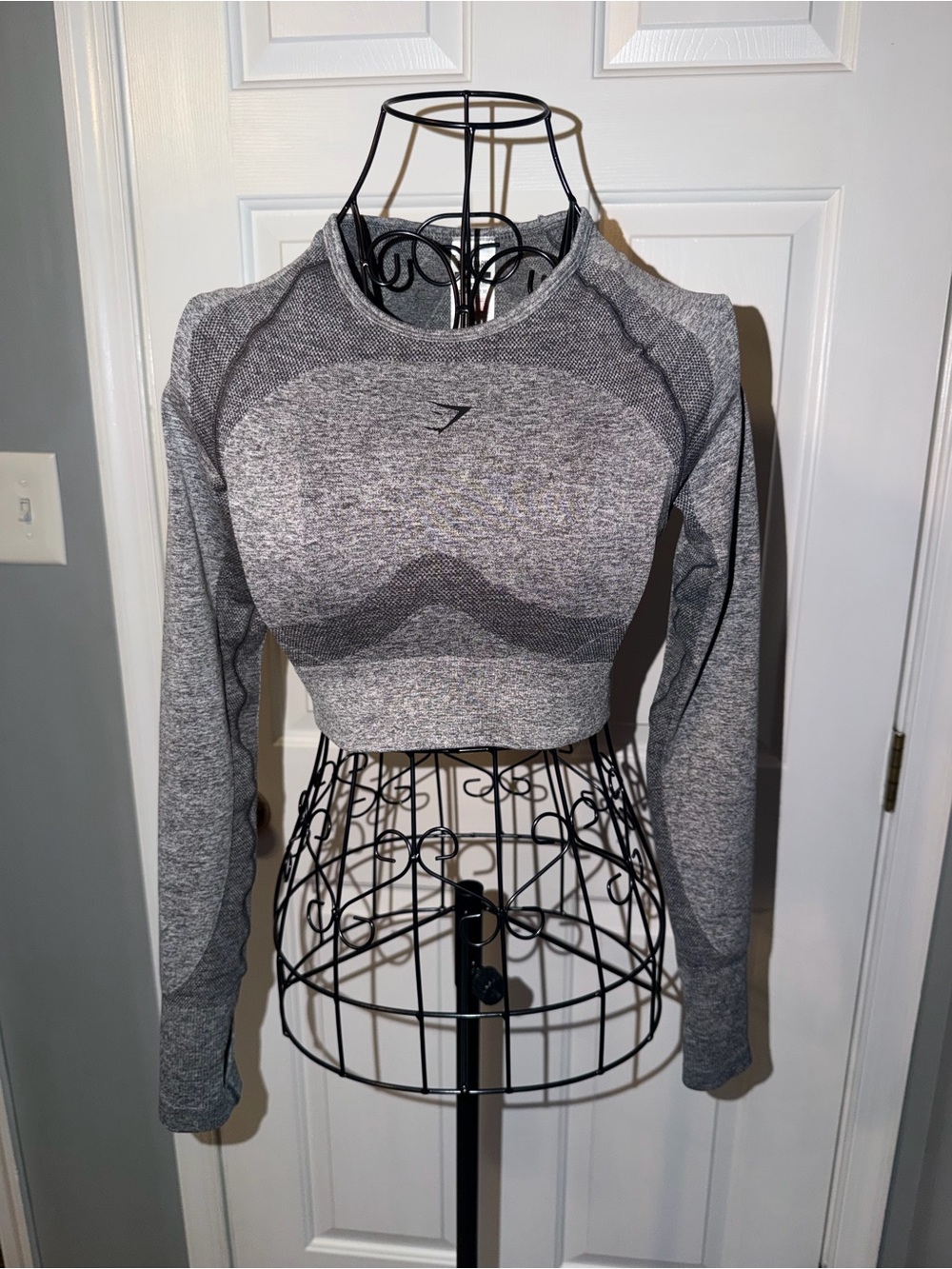 Gymshark Energy Seamless Long Sleeve Crop Top Grey S